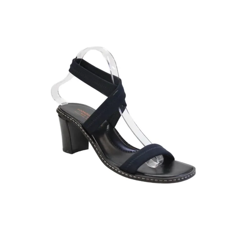 Donald J Pliner Womens Square Toe Strappy Block Heel Sandals Black Blue Size 7.5